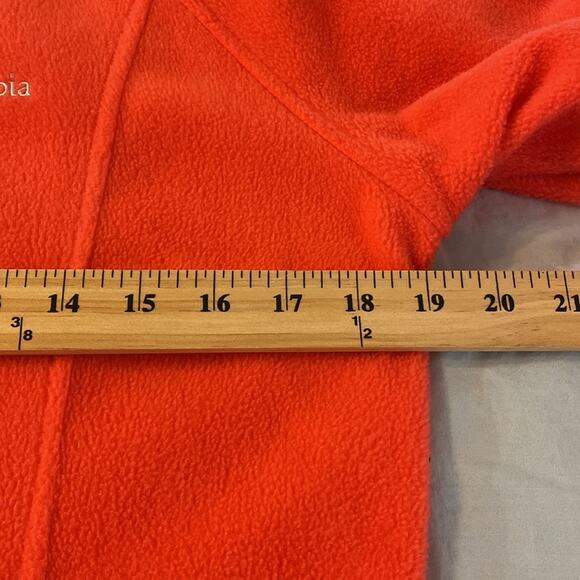 Columbia Classic Fleece Zip Front Jacket Bright Coral Pink Size Large - Picture 6 of 8